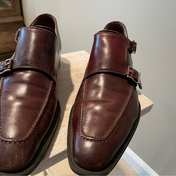 Magnanni Men's Dark Brown/Burgundy Leather Loafers - Picture 7 of 8